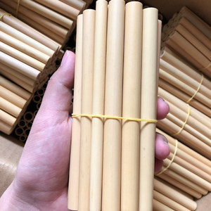 Venta al por mayor de pajitas de bambú carbonizado reutilizables ecológicas, Pajita de bambú orgánico con logotipo personalizado y precio económico de Eco2go Vietnam - Product Image 1