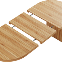 Table à manger extensible en noyer naturel avec plateau amovible pour salle à manger, cuisine, salon