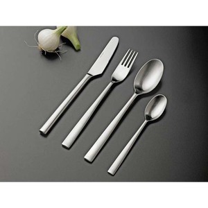 Espejo plateado pulido medio doble mango anudado soporte logotipo personalizado cubiertos portátiles de acero inoxidable cubiertos de viaje para acampar - Product Image 6