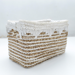 Panier rectangulaire en tissu tissé moderne et écologique pour la décoration intérieure et l'organisation du rangement - Product Image 4