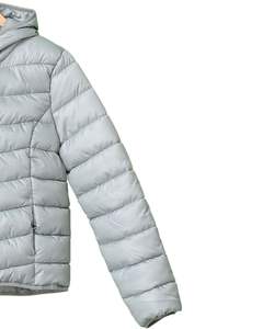 Chaqueta acolchada con capucha gris ligera para hombre con cierre de cremallera frontal abrigo de invierno acolchado cálido para exteriores y uso diario - Product Image 2