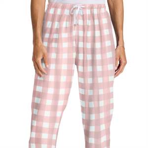 Pantalon de pyjama en flanelle rose clair pour femmes-Bas de nuit chaud avec taille élastique, idéal pour se prélasser rt - Product Image 5