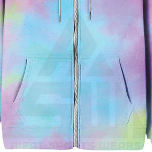 Sudadera con Capucha Ajustable con Cierre Frontal de Felpa de Invierno con Diseño de Acuarela Pastel para Mujer - Diseño Degradado Estético Suave - Product Image 6
