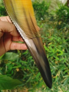 Peine de pelo de cuerno de búfalo de calidad superior ecológico hecho a mano 100%, técnica pulida, diseño de hoja, Animal náutico de una sola pieza - Product Image 2