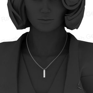 Componentes de Joyería: Colgante de Plata 925 Auténtica, Barra Rectangular Delgada de 8x38mm con Engaste de Bisel, Semi-Montura para Resina y Cenizas - Product Image 5