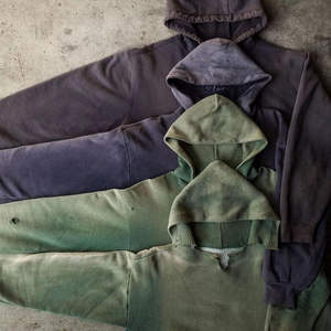 Sudadera con Capucha de Moda Invernal para Hombre, 100% Algodón, Lavado Desteñido, Estilo Urbano, con Bordado y Detalles Decorativos de Pedrería - Product Image 2