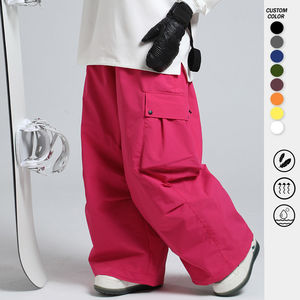 Ropa de esquí Cintura ajustable Pantalones de nieve Sueltos 20.000mm Impermeable a prueba de viento Unisex Transpirable Nieve Baggy Cargo Pantalones de Snowboard - Product Image 5