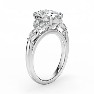 แหวนเพชรโมอิสทรงรีตัดขนาด7นิ้ว - Product Image 5