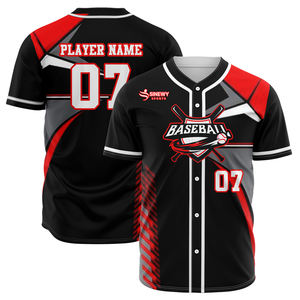 Jersey de béisbol transpirable de alta calidad personalizado tipo patrón sólido ropa de béisbol deportiva informal - Product Image 5