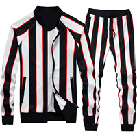 Streetwear vintage de haute qualité Logo personnalisé Ensemble de survêtement réversible décontracté imprimé solide pour hommes Veste à cordon Pantalon empilé