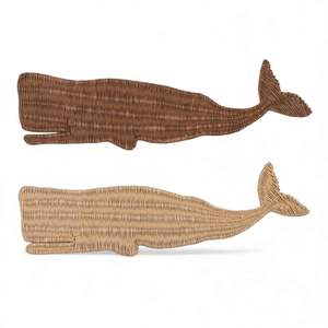 งานฝีมือตกแต่งผนังรูปโลมาจากหวายธรรมชาติ สำหรับห้องเด็ก งานศิลปะทอมือจากเวียดนาม - Product Image 2