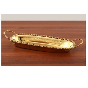 Plateau en métal écologique en acier inoxydable et laiton durables pour servir à manger à la maison Restaurant Parties d'hôtel facile à nettoyer - Product Image 1