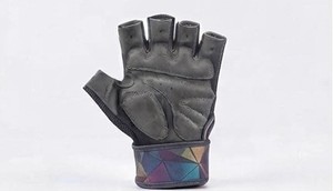 KLTW INT'L Leather <b>Half</b> Finger Breathable Non <b>Slip</b> Padded Workout Gloves Adjustable Wrist Strap for Weight Lifting All Seasons - Product Image 5