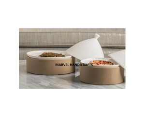 DESIGN UNIQUE ARTISANAT EN MÉTAL AVEC PLATEAU DE SERVICE EN CUIR PU POUR L'AÏD RAMADAN CADEAU Ustensiles de cuisine VAISSELLE PLATS DE SERVICE GOLFE - Product Image 2