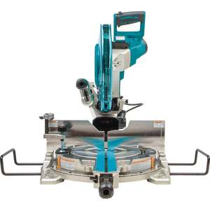 Scie à onglet coulissante à double biseau de 12 pouces, électrique/à batterie, avec laser et support, pour le sciage du bois et du métal (usage industriel/bricolage) - Product Image 4