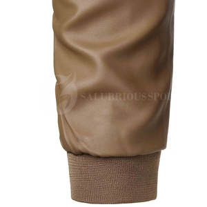 2025 hiver usine directement fournir des vestes pour hommes avec cuir tissu veste à glissière personnalisé votre propre logo de marque - Product Image 3