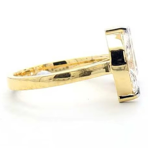 Anillo de compromiso de 14K cultivado en laboratorio con diamantes Colección única de anillos de joyería - Product Image 4