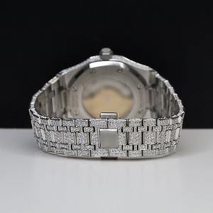 Montre élégante classique en quartz avec diamant moissanite de laboratoire, style sport, mode, hip-hop, 41 mm, acier inoxydable, spéciale Saint-Valentin - Product Image 4