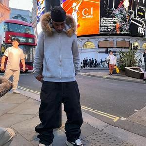 Otoño nuevos hombres sudaderas con capucha de alta calidad y sudaderas con cremallera hasta Casual ajuste suelto múltiples bolsillos patrón impreso cuello con capucha - Product Image 2