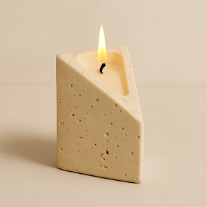 Bougeoir triangulaire de luxe en marbre de pierre de Toronto pour la décoration intérieure Cadeau d'aromathérapie Accent de table moderne avec artisanat de qualité supérieure - Product Image 5