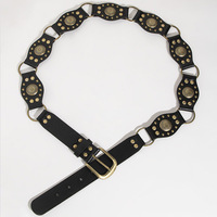 Ceinture Corset Western Cowboy/Cowgirl en PU pour Femme, Style Punk Gothique Vintage, Ceinture Décorative Sauvage avec Rivets et Boucle Large Rétro