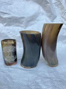 Copa de Vino Vikinga Corta con Logotipo Personalizado, Copa de Cuerno Indio Hecha a Mano para Beber Cerveza, Pulida y Tallada para faizacraft - Product Image 4