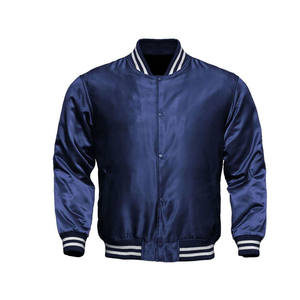 Chaqueta universitaria de satén liso amarilla estilo botón OEM de buena calidad personalizada - Product Image 2