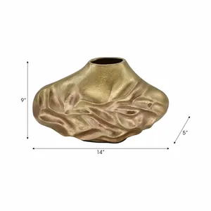 Handmade Coastal Modern <b>Tall</b> Iron <b>flower</b> <b>Vase</b> Hand-Polished Elegant Tabletop <b>Flower</b> Pot Centerpiece Decoration Big Wholesaler - Product Image 4