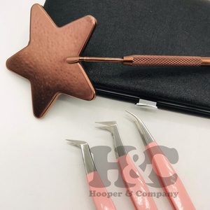 แหนบขนตาปลอมขนมิงค์แบบแบนแหนบปลายเงินสำหรับต่อขนตาโลโก้แบบกำหนดเอง - Product Image 4