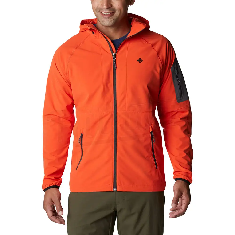 Herren Outdoor wasserdichte Soft Shell Kapuze taktische Jacke Orange Wandern Camping Wind breaker Herren Jacken für den Winter