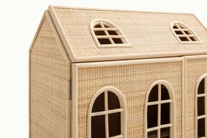 Maison de poupée en rotin, maison de jeu en osier pour enfants, meubles de jeu d'imitation Montessori et décoration de chambre de fille, maison de poupée - Product Image 6