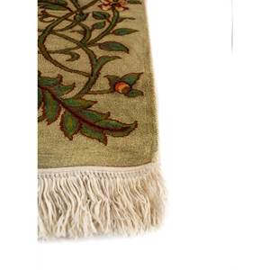 Alfombra Rectangular de Seda Anudada a Mano Gulmarg Green con Diseño Floral de Viscosa para Uso Doméstico - SKPS-212 para Dormitorio, Sala de Estar, Pasillo - Product Image 4