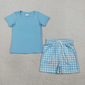Ensemble de vêtements d'été pour bébés garçons, chemise rouge à manches courtes, poches à carreaux, short - Product Image 6