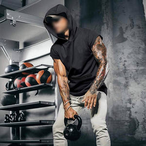 men <b>sleeveless</b> pull over <b>hoodies</b> custom logo Black Color Men's <b>Hoodies</b> High Quality New Styles Soft Comfortable <b>Hoodies</b> - Product Image 5