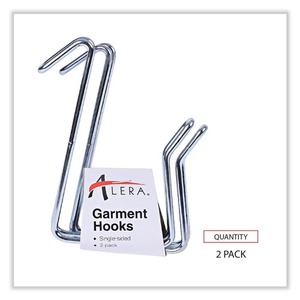 Alera ALECH1SR Single-Sided Stainless Steel Partition Garment <b>Hook</b> <b>Over</b>-the-<b>Door</b>/Panel Mount 1.5-2.5 Panel Systems Silver Finish - Product Image 5