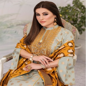 Viscosa bordada paquistaní de marca original de 3 piezas Salwar Kameez Tawakkal Impresión digital GLORIOUS ENCHANTER Volumen - Product Image 6