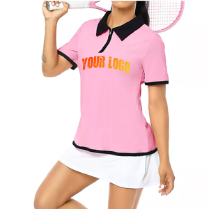 เสื้อโปโลผู้หญิงคุณภาพสูง 100% ผ้าฝ้าย พิมพ์โลโก้ตามสั่ง ขายส่ง ทรงหลวม สไตล์สตรีทแวร์ ใส่สบาย เหมาะสำหรับเล่นกอล์ฟ - Product Image 1