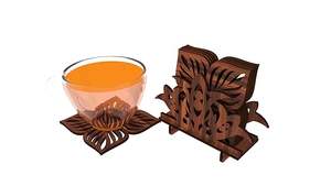 Sous-verre de style bohème en bois naturel de haute qualité, fabriqué à la main, écologique, finition polie pour table basse, salle à manger - Product Image 2