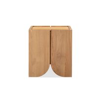 Table d'appoint multifonctionnelle en teck massif de haute qualité, faite à la main, durable, moderne, écologique, pour l'intérieur/l'extérieur, salon