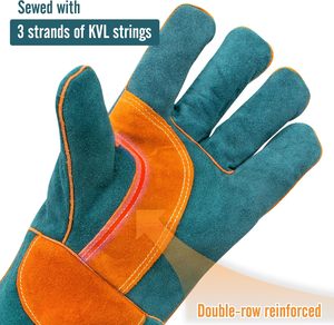 Guantes de Manipulación de Animales de Cuero Genuino Resistentes a Mordeduras Reforzados para Entrenamiento de Perros y Gatos, Captura de Reptiles y Serpientes - Product Image 4