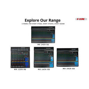 มิกเซอร์เสียงดีเจ 5Core 24 ช่อง สเตอริโอ พร้อมเอฟเฟกต์ 256 แบบ USB บลูทูธ พลังแฟนทอม 48V - Product Image 2