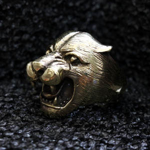 Anillo de leopardo chapado en oro de 18 quilates Vintage para mujer, joyería de latón personalizada ajustable, ajuste de bisel, ropa de fiesta de compromiso a la moda - Product Image 2