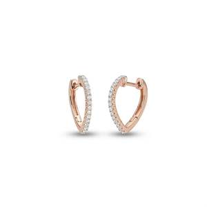Boucles d'oreilles en diamant, créoles et huggies en or rose par Luxe Stones - Product Image 2