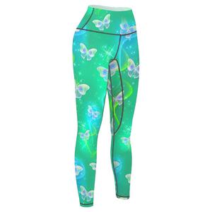 Hanche levage serré haute élastique poli sport course Fitness pantalon beurre mouche imprimé tricoté tissu Leggings - Product Image 1