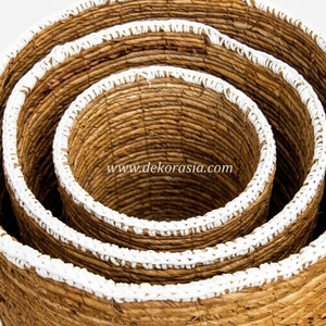 Ensemble de 3 paniers de rangement multifonctionnels en corde naturelle Dekor Asia, colorés, durables, pour la maison, la décoration et l'organisation - Product Image 3