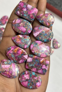 พลอยหลวมธรรมชาติขัดเงาสีชมพูหอยนางรมเทอร์ควอยซ์สำหรับทำเครื่องประดับรูปทรงผสม - Product Image 4