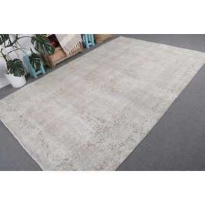 พรมตุรกีขนาดใหญ่ 6.6x10.1 ฟุต พรมขนสัตว์ลายดอกไม้สีขาวสไตล์วินเทจ - Product Image 4