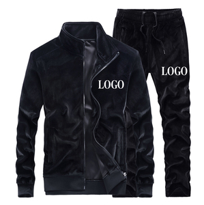 Ensemble de survêtement élégant pour homme en velours de luxe deux pièces - Respirant, coupe-vent, léger avec taille élastique, nouveau design, vente en gros - Product Image 2