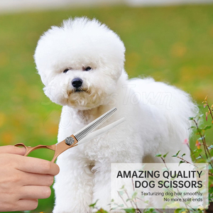 Ciseaux amincissants de toilettage robustes pour chiens chats lames tranchantes en acier inoxydable Performance durable et durable - Product Image 6