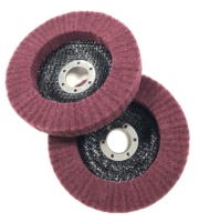Piringan pemoles Interleaf nilon, piringan serat nilon merah, bantalan penggosok roda Buffing untuk roda sudut Gerinda 180/320 Grit